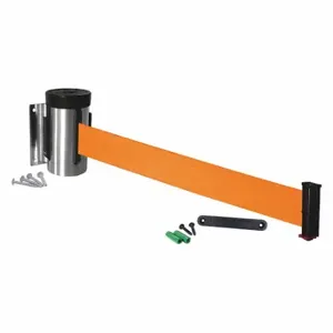 VISION WM700SC-OR-RE TRON Retractable Belt Barrier, Orange, Satin Chrome, 10 ft Belt Length | CU7YTF 45NT98