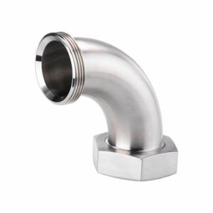 VNE STAINLESS 2F1.5 Elbow Adapter, 304 Stainless Steel, Male Thread Bevel Seat X Nut | CU7ZBF 792PC9