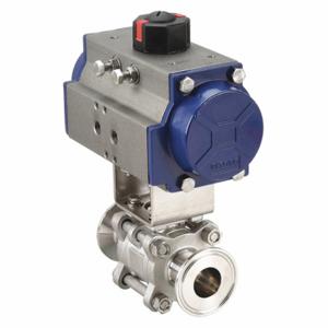 VNE STAINLESS 90C4.0C/161-5SC-XX Pneumatic Ball Valve, Full, 4 Inch, Clamp, 316 Stainless Steel, 2-Way, PTFE Seal | CU7ZCR 803CT7