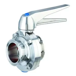 VNE STAINLESS 51C2.5MV/STH Manual Butterfly Valve, 2 1/2 Inch Tube Size, 3 3/20 Inch Overall Length | CU7ZDM 803CK8