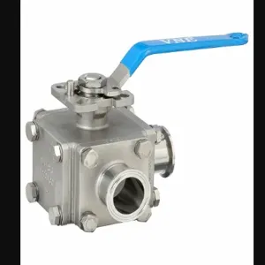 VNE STAINLESS EG93CCC-61.5-T Sanitary Ball Valve 316 Stainless Steel 3-way | AA2TLC 11A445