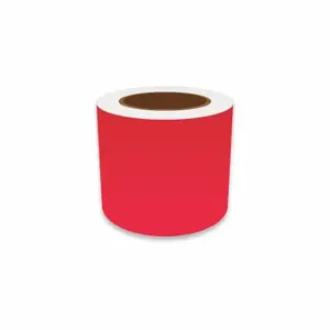 VNM SIGNMAKER FLURD-31028 Continuous Label Roll, 4 Inch X 75 Ft, Vinyl, Fluorescent Red, Indoor, Adhesive | CU7ZUK 36UR19