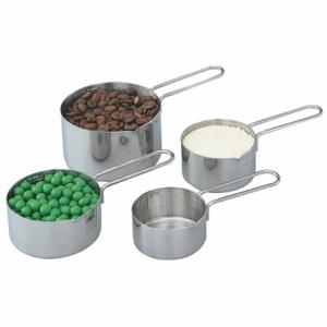 VOLLRATH 47119 Four Piece Measuring Cup Set, 1/3, 1/4, 1/2 And 1 cup, Stainless Steel, Gray | CJ2FWQ 4NCK9