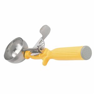 VOLLRATH 47144 Disher, 8 3/4 Inch Length, 2 Inch Width, Stainless Steel, Yellow | CJ2AHR 4NDX6