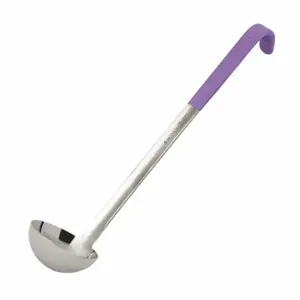 VOLLRATH 4980480 Ladle, 13 7/16 Inch Length, 3 3/8 Inch Width, Stainless Steel, Purple | CJ2QXZ 45RJ91