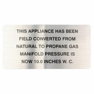 VULCAN HART 00-421727-00009 Plate, Natural To Propane Gas | CU8BXC 28ZX27