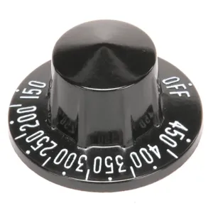 VULCAN HART 00-499488-00002 Thermostat Knob, 150 - 450 Deg F, Black, 2.3 x 2.7 x 1.2 Inch Size | AP4HGN