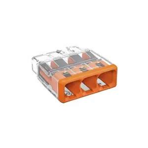 WAGO 2773-403 Push-In Connector, Orange, Polycarbonate, 3 Ports, 32 A Current, 600 V Max Volt, Copper | CU8CLG 798HM8