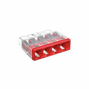 WAGO 2773-404 Push-In Connector, Red, Polycarbonate, 4 Ports, 32 A Current, 12 Awg | CU8CLJ 798HM9