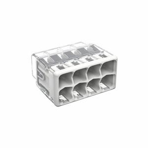 WAGO 2773-408 Push-In Connector, Gray, Polycarbonate, 8 Ports, 32 A Current, 12 Awg | CU8CLF 798HN2