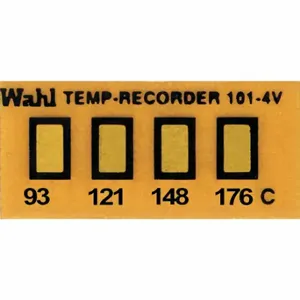 WAHL 101-4-095VC Non-Reversible Temp Indicator, Horizontal Strip, 4 Points, 10 Pack Qty | CU8CQL 6FYG4