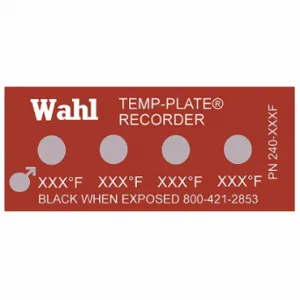 WAHL 240-120F Non-Reversible Temp Indicator, Horizontal Strip, 4 Points, 10 Pack Qty | CU8CRT 6FYV1