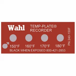 WAHL 240-150F Non-Reversible Temp Indicator, Horizontal Strip, 4 Points, 10 Pack Qty | CU8CTK 6FYV7