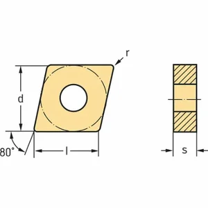 WALTER TOOLS CNMG160608-MK5 WKK20S Diamond Turning Insert, Cnmg Insert, Neutral, 1/4 Inch Thick, 1/32 Inch Corner Radius | CU9LRT 53UU32