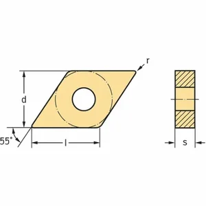 WALTER TOOLS DNMG150404-MP5 WPP10S Diamond Turning Insert, Dnmg Insert, Neutral, 3/16 Inch Thick, 1/64 Inch Corner Radius | CU9MYN 53UZ20