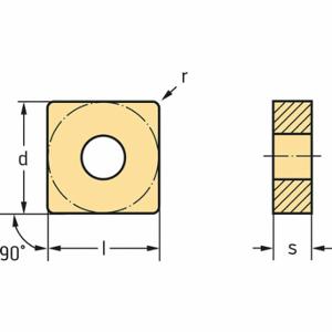 WALTER TOOLS SNMG120412-MK5 WKK10S Square Turning Insert, 1/2 Inch Inscribed Circle, Neutral, 3/64 Inch Corner Radius | CU9PRF 53WG59
