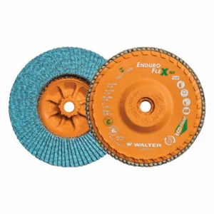 WALTER SURFACE TECHNOLOGIES 06U604 Flap Disc Aluminum, Type 27, 6 Inch x 5/8 11, Zirconia Alumina, 40 Grit | CU9CBZ 804CH9