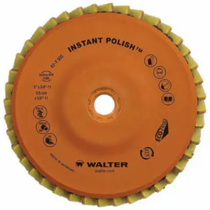 WALTER SURFACE TECHNOLOGIES 07T502 Polishing Disc, Type 27, 5 Inch x 5/8-11 Size, Aluminum Oxide, Plastic Black | CU9CEJ 801WC3