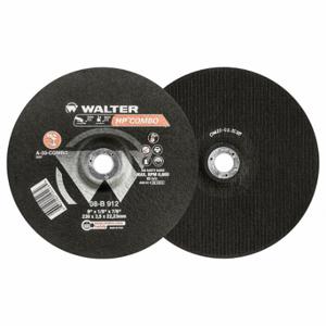 WALTER SURFACE TECHNOLOGIES 08B912 Depressed Center Grinding Wheel, Aluminum Oxide, Hp Combo | CU9CAP 32WK02