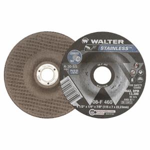 WALTER SURFACE TECHNOLOGIES 08F460 Depressed Center Grinding Wheel, Aluminum Oxide, Stainless | CU9CAT 32WK44
