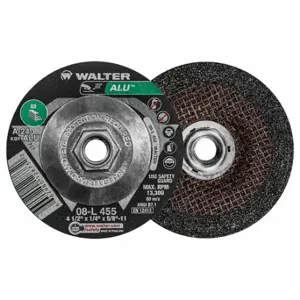 WALTER SURFACE TECHNOLOGIES 08L455 Depressed Center Grinding Wheel, Aluminum Oxide, Alu | CU9CAA 32WJ37