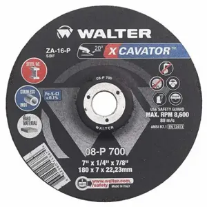 WALTER SURFACE TECHNOLOGIES 08P455 Depressed Center Grinding Wheel, Zirconia Alumina, Xcavator | CU9CAX 36VU34