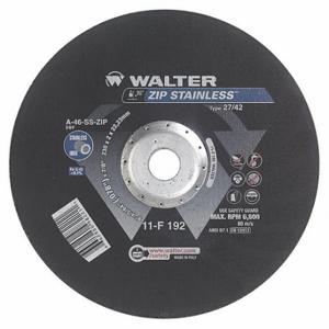 WALTER SURFACE TECHNOLOGIES 11F192 Depressed Center Cut-Off Wheel, Aluminum Oxide, Zip | CU9BZG 32WL12