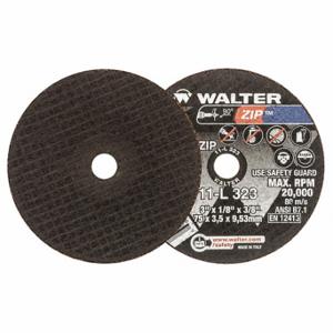 WALTER SURFACE TECHNOLOGIES 11L323 Abrasive Cut-Off Wheel, 3 Inch Abrasive Wheel Dia, Aluminum Oxide, Type 1 | CU9BWB 32WK79