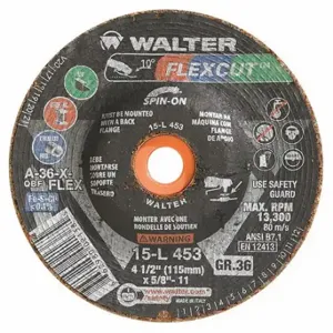 WALTER SURFACE TECHNOLOGIES 15L453 Depressed Center Grinding Wheel, Aluminum Oxide, Flexcut | CU9CAD 32WJ57