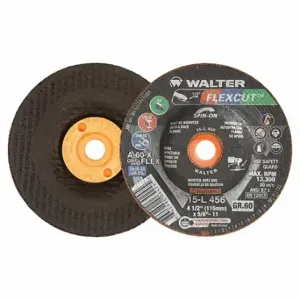 WALTER SURFACE TECHNOLOGIES 15L456 Depressed Center Grinding Wheel, Aluminum Oxide, Flexcut | CU9CAE 32WJ58