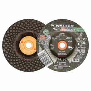 WALTER SURFACE TECHNOLOGIES 15L503 Schleifscheibe mit vertiefter Mitte, 5 Zoll Durchmesser, 5/8 Zoll -11 Loch, Aluminiumoxid | CU9BZY 32WJ61