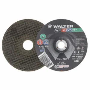 WALTER SURFACE TECHNOLOGIES 15L702 Depressed Center Grinding Wheel, Aluminum Oxide, Flexcut | CU9CAH 32WJ67