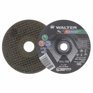 WALTER SURFACE TECHNOLOGIES 15L703 Schleifscheibe mit gekröpfter Mitte, Aluminiumoxid, Flexcut | CU9CAC 32WJ68