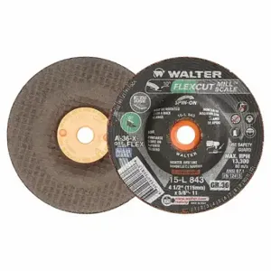 WALTER SURFACE TECHNOLOGIES 15L843 Depressed Center Grinding Wheel, 4 1/2 Inch Dia, 5/8 Inch -11 Hole, 36 Grit | CU9BZV 32WJ71