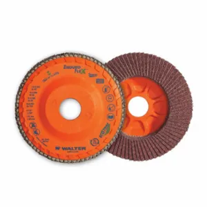 WALTER SURFACE TECHNOLOGIES 15Q512 Flap Disc, Type 27, 5 Inch x 7/8 Inch, Aluminum Oxide, 120 Grit, Eco-Trim Bk | CU9CDF 804CH5