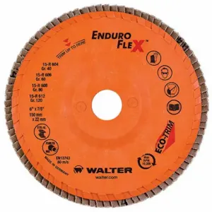 WALTER SURFACE TECHNOLOGIES 15R608 Flap Disc, Type 27, 6 Inch x 7/8 Inch, Zirconia Alumina, 80 Grit | CU9CDV 249M30