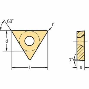 WALTER TOOLS TCGT110204-MM4 WSM01 Triangle Turning Insert, 1/4 Inch Inscribed Circle, Neutral, mm4 Chip-Breaker | CU9QGR 53WJ03