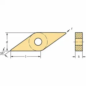 WALTER TOOLS VNMG160404-MK5 WKK10S Diamond Turning Insert, Vnmg Insert, Neutral, 3/16 Inch Thick, 1/64 Inch Corner Radius | CU9PGK 53VK07