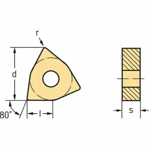 WALTER TOOLS WNMG060408-MK5 WKK10S Turning Insert, 3/8 Inch Inscribed Circle, Neutral, 4.76 mm Thick, Mk5 Chip-Breaker | CU9TGW 53VL97