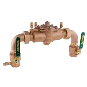 WATTS U009M2-A-PC-QT 1 1/2 Reduced Pressure Zone Assembly, Inline, 1 1/2 Inch Size, Bronze | CA9DBE 0063007