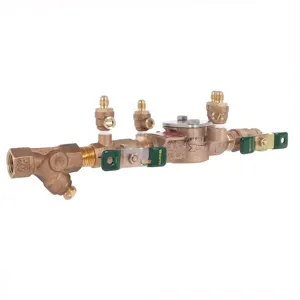 WATTS D007-QT-S 1/2 Double Check Valve Assembly, Quarter Turn Ball Valve, 1/2 Inch Size, Bronze | CA7ZWQ 0078006