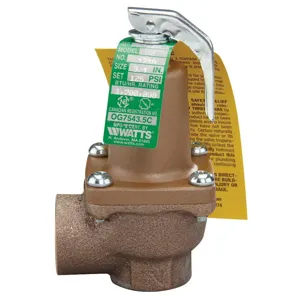 WATTS 474A-M2-125 Pressure Safety Relief Valve, 3/4 Inch Size, 1700000 Btu, 125 psi | BP2RGA 162A32