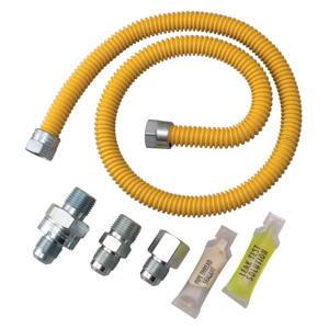 WATTS 20C-3231V4KIT-36B Gas Connector Kit, 1/2 Inch Outer Dia., 36 Inch Length, Yellow Coated | BR2YBY 0242488