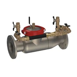 WATTS 3000SS-LG-LM 6 Double Check Detector Backflow Preventer Assembly, Shutoff Valve, 6 Inch Size, SS | CC3PTN 0691544