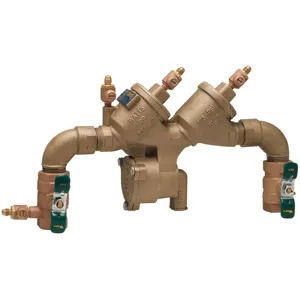 WATTS 919-AQT 1/2 Backflow Preventer Assembly, Quarter Turn Valve, Elbow, 1/2 Inch Size, Bronze | CB3EMH 0062818