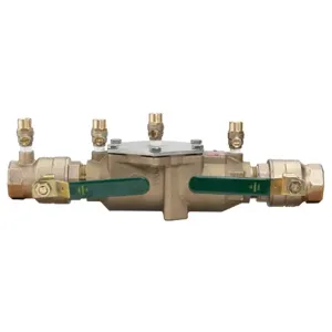 WATTS D007M2-QT 1 1/4 Double Check Valve Assembly, Quarter Turn Ball Valve, 1 1/4 Inch Size, Bronze | CA7ZWL 0078003