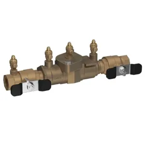 WATTS D2000BM3 3/4 Backflow Preventer Assembly, Ball Valve Shutoff Valve, 3/4 Inch Size, Bronze | CA6UBH 0437501