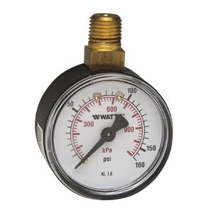 WATTS DPG5-21/2-0-30 Manometer, Einlass 1/4 Zoll, min. Temperatur -4 Grad F, Bereich 0 bis 30 Psi | BT4VKF 0615686