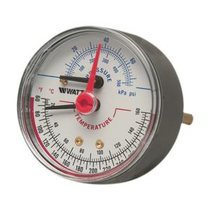 WATTS LFDPTG3-2 1/2 0-75 1/4 Pressure And Temperature Gauge, 1/4 Inch Inlet, 0 To 75 Psi | BT6KJC 0121722