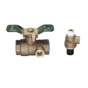 WATTS FBV-TC-TH 3/4 Full Port Ball Valve, Threaded End Connection, 3/4 Inch Size, Bronze, Pack of 2 | CA9QUG 0546720